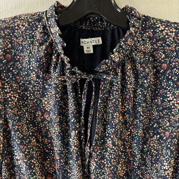 Floral Smocked Waist Mini Dress With 3/4 Sleeves & Ruffled Neckline By J Crew Me - Picture 3 of 12